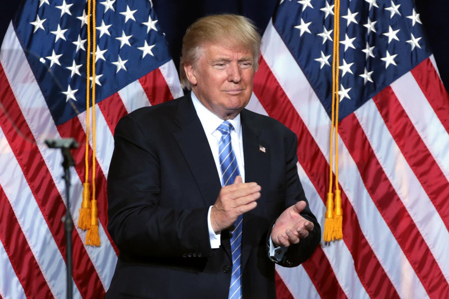A photo of Donald Trump, the celebrity who won the 2016 election. Trump has been featured in multiple networks as a business man, but never once as a politician until his campaign.