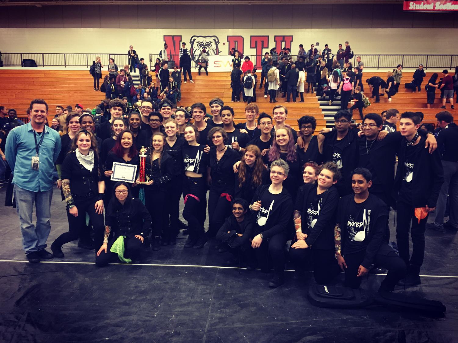 February 17, 2018 - The South Forsyth Indoor Percussion team gathered for a picture after winning 1st place at the Georgia Indoor Percussion Association (GIPA) competition. Photo used with the permission of Stephen Hendricks and Dixon Pendergrass.