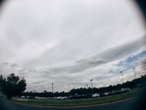 Hurricane Irma looms over the South Forsyth High School campus. 