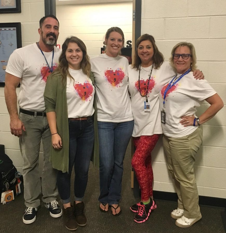 During Suicide Awareness Month, SFHS counselors wear shirts representing the strength of those struggling with depression.