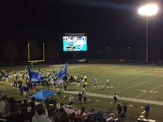 The War Eagles burst onto the field before kickoff with excitement about their upcoming game against Mountain View. Their excitement would soon turn to disappointment as they would go on to lose the game.