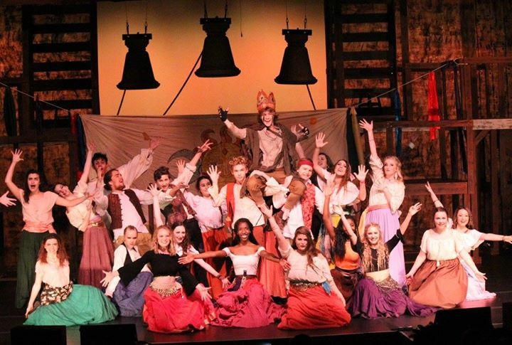 South Forsyth students take the stage in their recent performance of the Hunchback with Charlie Webb as The Hunchback.