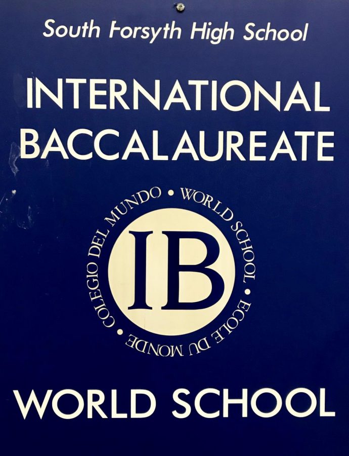 The International Baccalaureate Program has two different pathways, DP and CP, which it offers to students who wish to pursue rigorous course work. Mr. Denney keeps this IB placard in his office. 