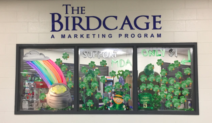 The Bird Cage is located in the cafeteria and provides all sorts of attire and products for staff and students.