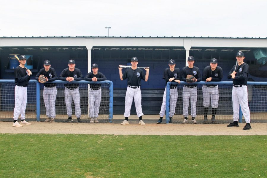 Lining up to bat. Souths boys baseball team is preparing for a new season by fundraising and hitting the field for practice. Players left to right: Peyton Presley, Colby Wheeler, Landon Sims, Jake Witterman, Dylan Mazzei, Cameron Fox, Cole Kliphouse, Tyler Cowan, Steven Thompson.