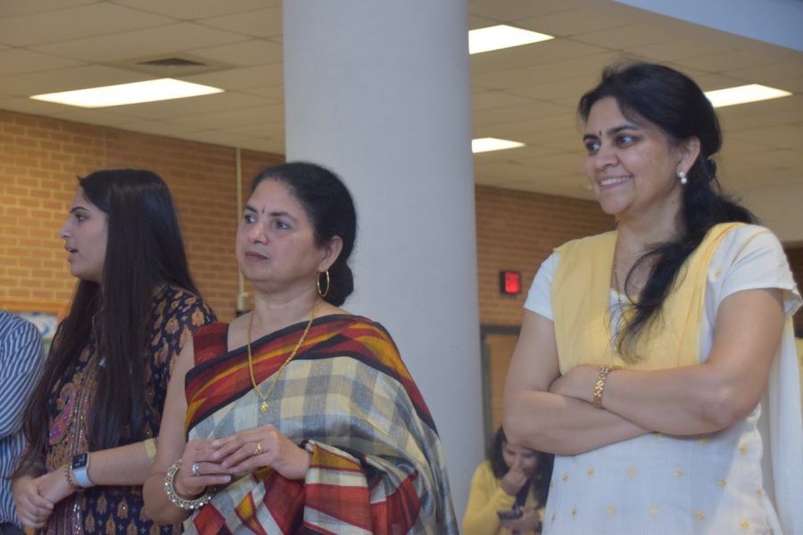 Teachers proudly observing success. Above are pictured Manju Tiwari (left, and Smita Daftardar (right), watching BalVihar alumni discuss the impact Hindi has had on their lives years after their graduation.  BalVihar strives to teach Hindu students in America how to find context in their life, when religion and culture is questioned. When asked how Shyam Tiwari believes BalVihar is important, he says, "We tought that we should have a program for children that imparts culture,  value, as well as how we celebrate our festivals, and what we do in India."