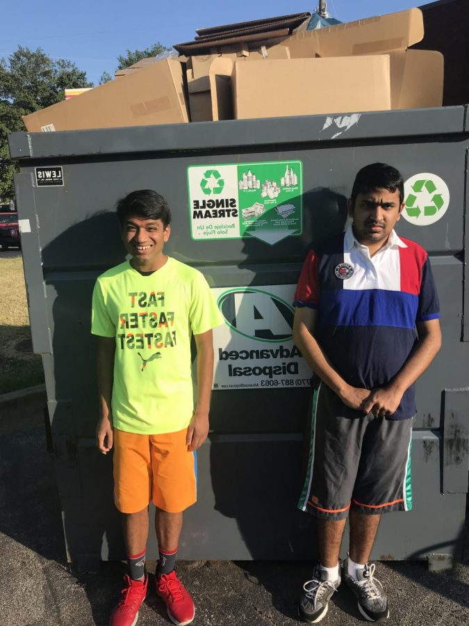 After a long day of work students drop their collecting in the bin out back.