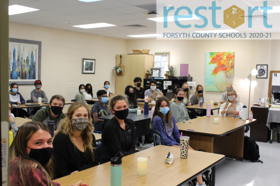 Fighting+Covid+in+the+Classroom.+While+it+is+not+a+requirement+for+students+to+wear+masks+at+South+Forsyth%2C+many+students+prefer+to+wear+masks+to+protect+themselves+and+others+from+exposure.+While+was+different+experience+going+to+school+last+year+when+compared+to+this+year%2C+many+students+are+thankful+for+the+opportunity+to+attend+face+to+face+school+for+the+2020-2021+year.+