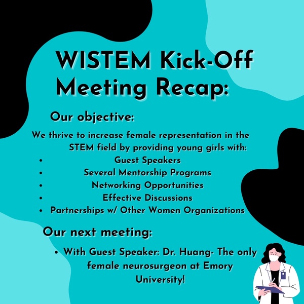 Social media recaps. Women in Stem, a new organization at SFHS, use their social media platforms to post monthly meetings recaps. WISTEM first meeting was an introduction meeting to the different things their members can experience within their club.