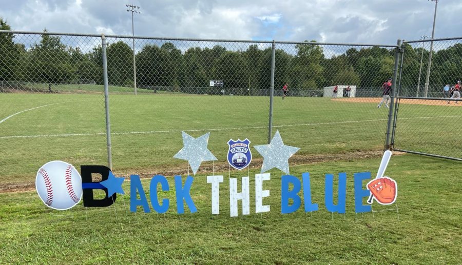 Back+the+Blue.+Five+teams+from+all+over+the+county+competed+in+a+softball+tournament+supporting+first+responders+in+Forsyth+County.+Teachers+and+staff+from+schools+in+the+county+came+together+to+support+first+responders.+Three+teachers+and+softball+coaches+from+South%2C+Coach+Brooks%2C+Coach+Weber%2C+and+Coach+Pearson%2C+competed+in+this+tournament.+