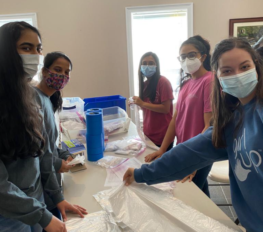 Packing supplies. As the elections round closer, Forsyth County School students volunteer to pack different cleaning materials to ensure healthy practices during the 2020 General Elections. Students have also packed different disinfectant supplies such as hand sanitizer and gloves for the poll workers as well.