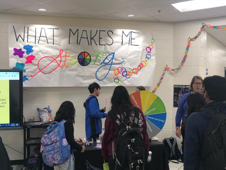 Everyone matters. South Forsyth High School counselors and students create a new suicide awareness campaign known as Sources of Strength. Students were encouraged to spin the Sources of Strength Wheel to learn more about who they can contact in order to support their mental health needs.