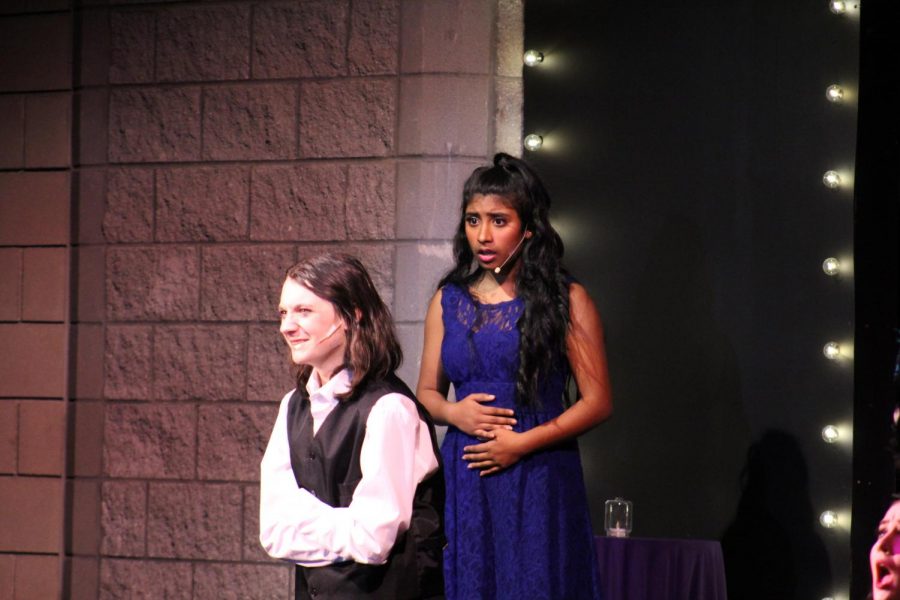 Im the father! Roxie (sophomore Arya Nayak) tells her husband, Amos Hart (sophomore Sean Traynor) that she is carrying his baby. This lie from Roxie earned the favor of the judges and stole the hearts of the jury. 