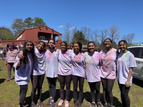 The beauty of colors. Students from South Forsyth High School crowd together as they celebrate the Hindu festival of colors, Holi. Individuals from all over the county came together to rejoice as they created new memories with their friends and familiy.
