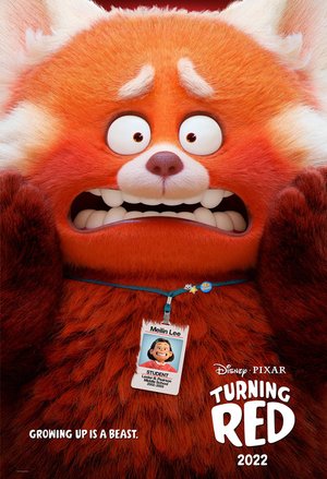Pixars Turning Red. In this 2022 film, Meilin Lee transforms into a red panda whenever she experiences any strong emotions. Through her panda form, Mei learned how to adopt her own personality apart from her mothers standards and strictures.