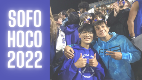 South Forsyth celebrates its annual Homecoming game through a plethora of activities and traditions. Juniors (from left to right) Victor Wang and Kaden Hogan cheered on the football team at the Homecoming game on Thursday, Oct. 20.