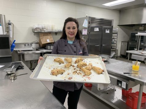 Dawn Martin shows off the strawberry scones her class made from scratch. Martin has been working at South for 22 years.