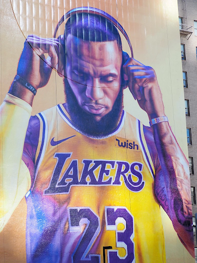 Lebron James mural in downtown Los Angeles
