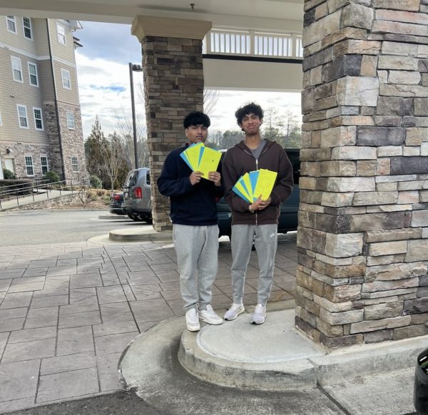 South Forsyth HOSA students volunteering at a retirement home and handing out valentines cards. They distributed out handcrafted cards that were filled with heartfelt messages, and smiles were gifted in return.