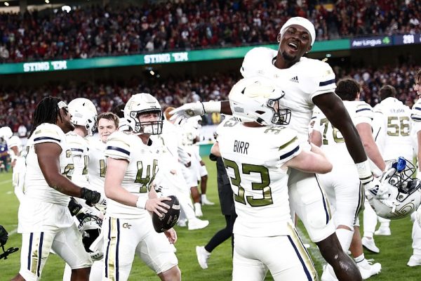 Georgia Tech Celebrating After Beating Florida State