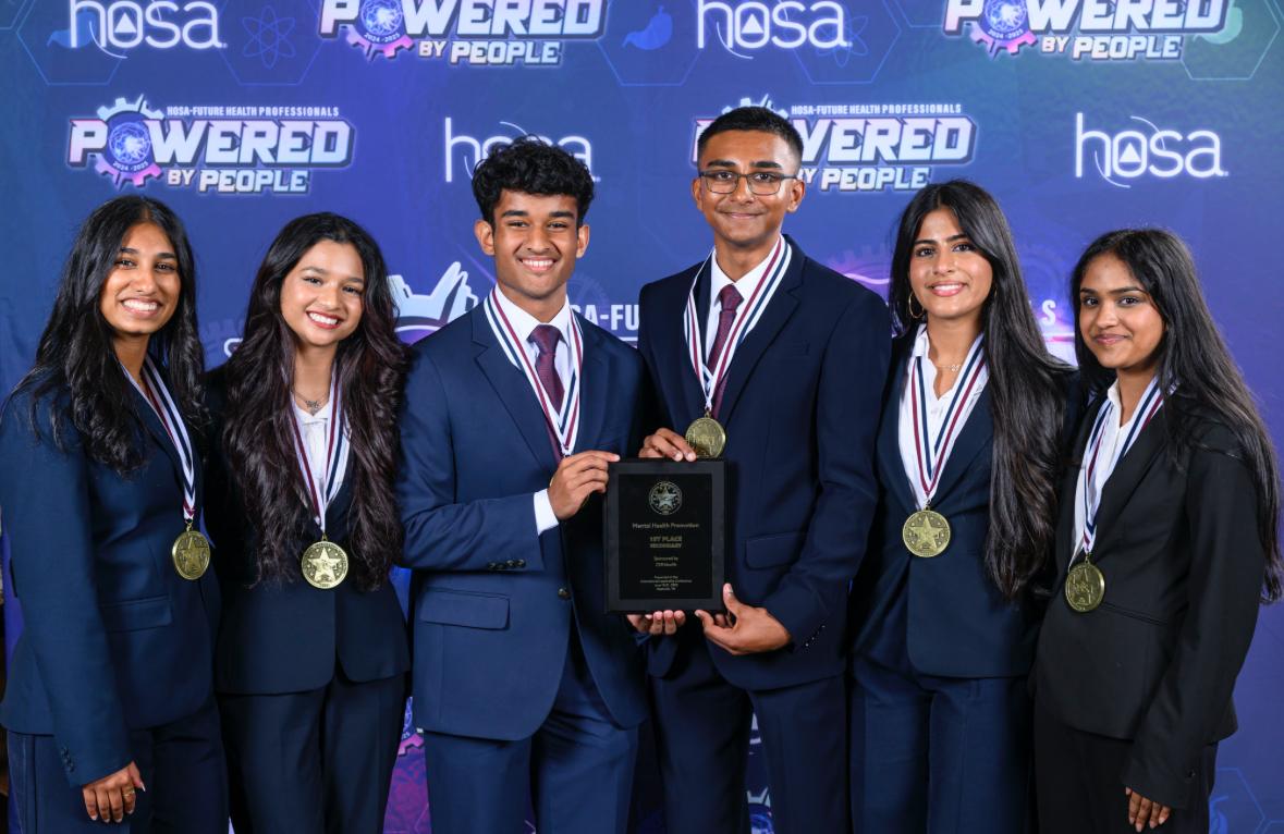 The Mind & Unwind team after their first place win at ILC (Saanvi Naredla).