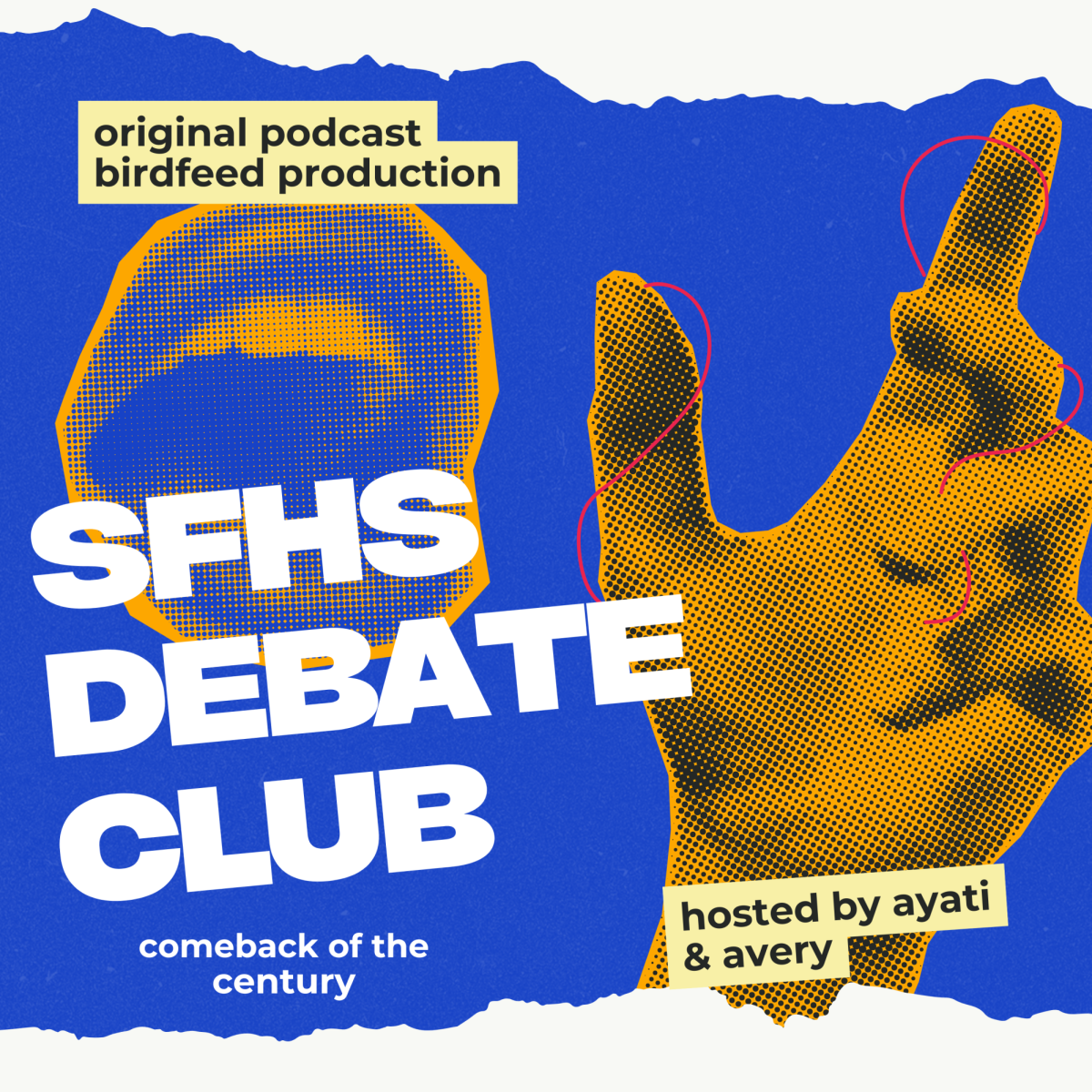 "SFHS Debate Club: Comeback of the Century" by Avery Leeper and Ayati Yadav (Canva)