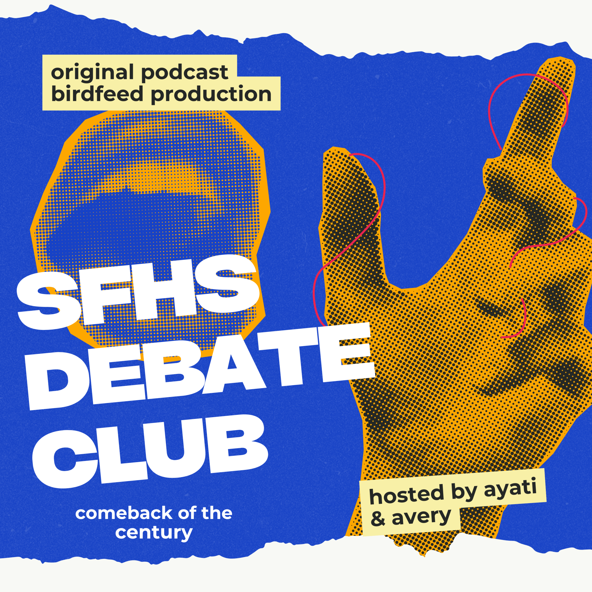"SFHS Debate Club: Comeback of the Century" by Avery Leeper and Ayati Yadav (Canva)