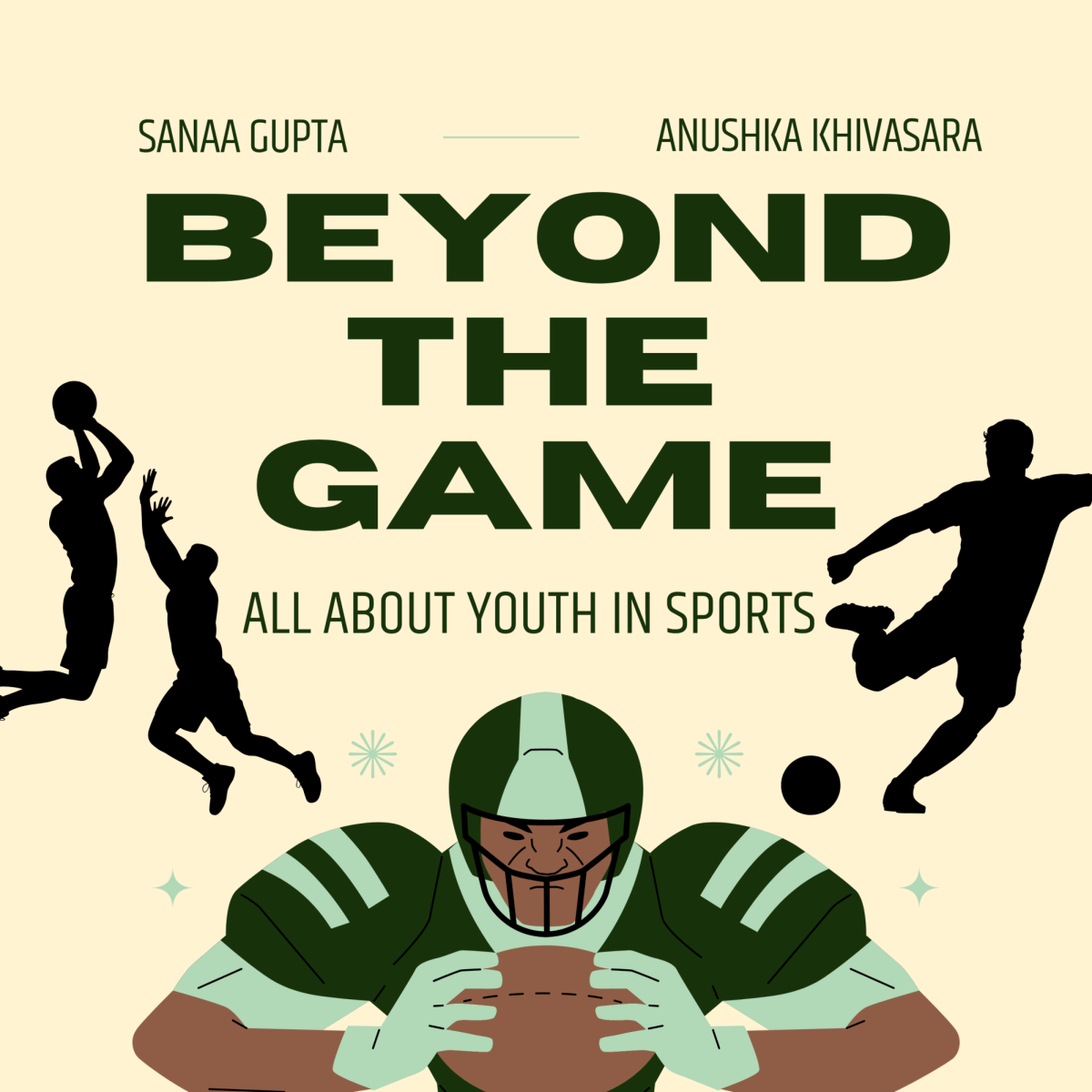 "Beyond the Game: All About Youth in Sports" by Sanaa Gupta and Anushka Khivasara (Canva)